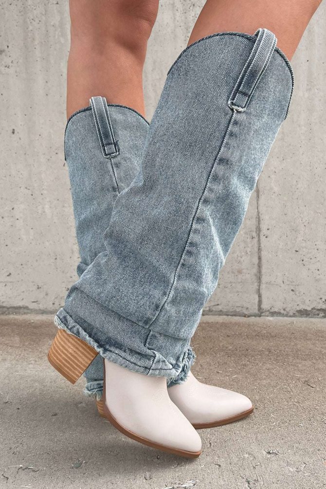 Lassy Steve Madden Denim Fabric Boots (Denim) · NanaMacs - Image 2