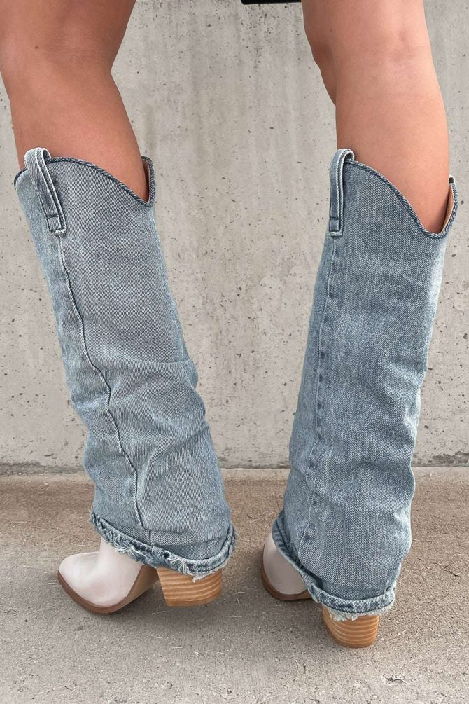 Lassy Steve Madden Denim Fabric Boots (Denim) · NanaMacs - Image 3