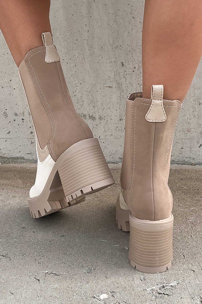 Living Legacy Colorblock Platform Chelsea Boots (Beige/Bone) · NanaMacs - Image 4