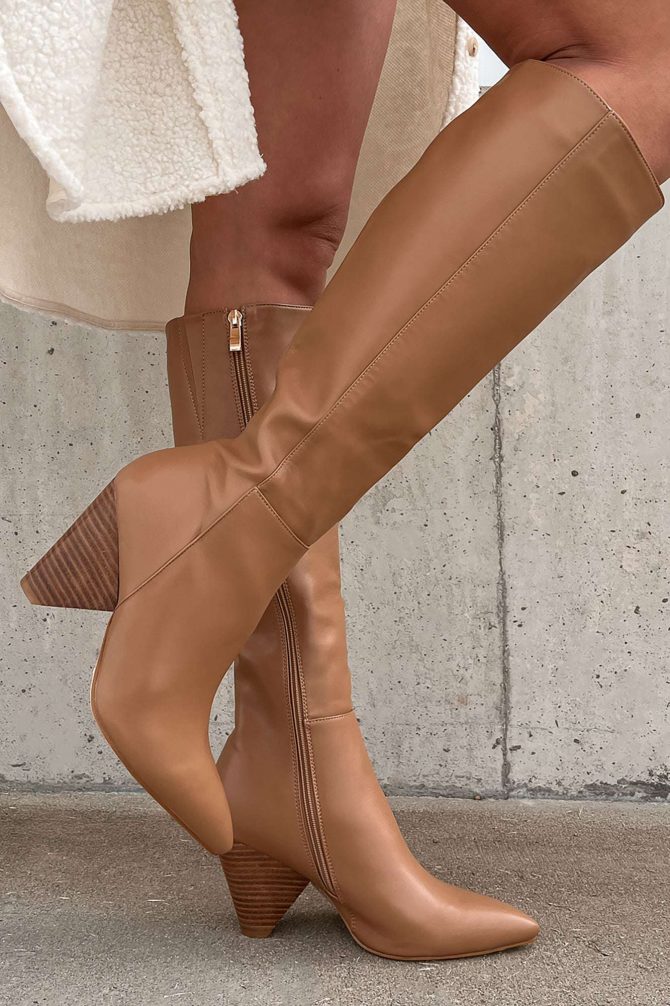 Seal The Deal Faux Leather Knee High Billini Boots (Coffee) · NanaMacs - Image 3