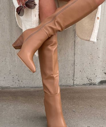 Seal The Deal Faux Leather Knee High Billini Boots (Coffee) · NanaMacs