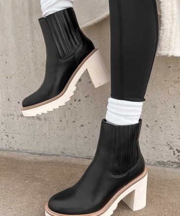 Expecting Answers Faux Leather Platform Booties (Black) · NanaMacs