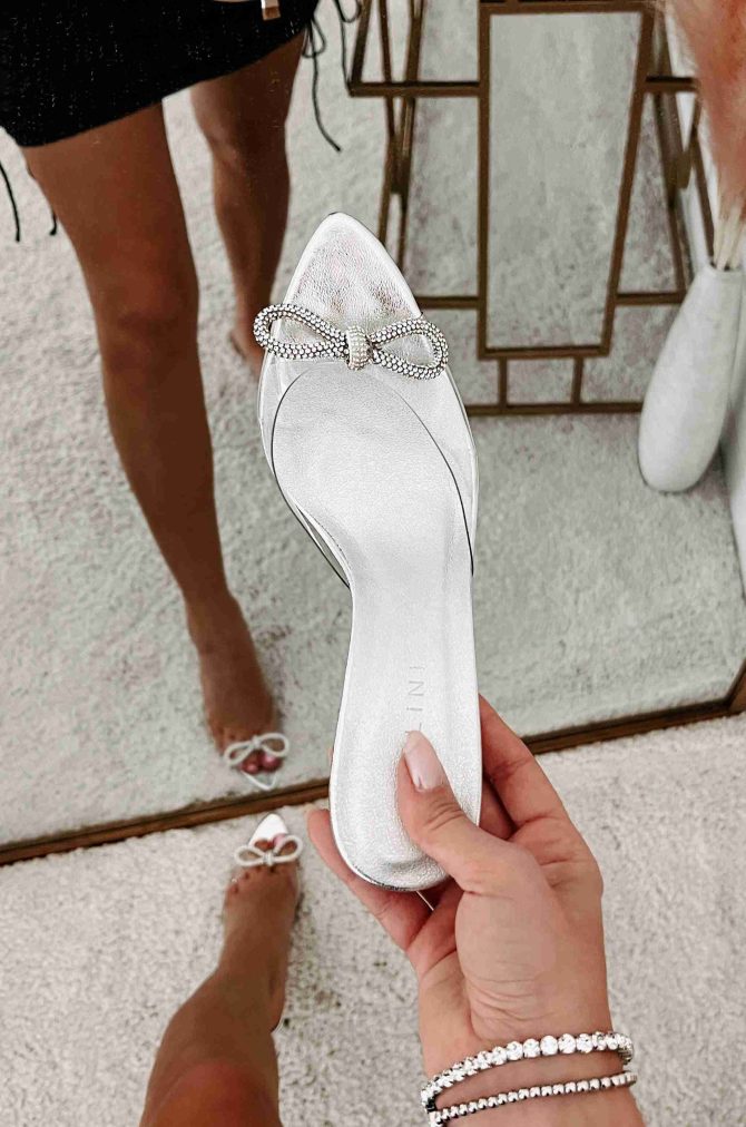 Party Moves Billini Open Toe Metallic Heels (Clear Silver) · NanaMacs - Image 4