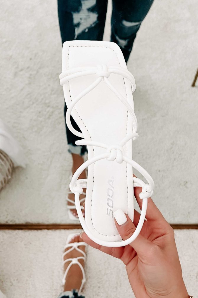 Better In Person Knotted Strappy Sandals (White) · NanaMacs - Image 2