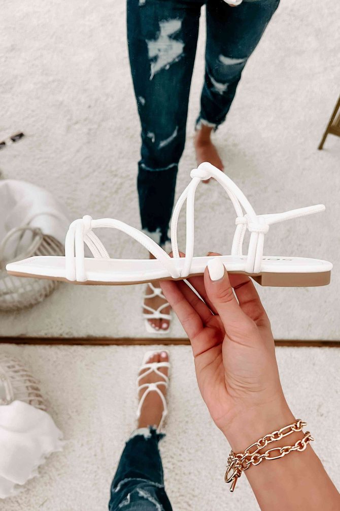 Better In Person Knotted Strappy Sandals (White) · NanaMacs - Image 3