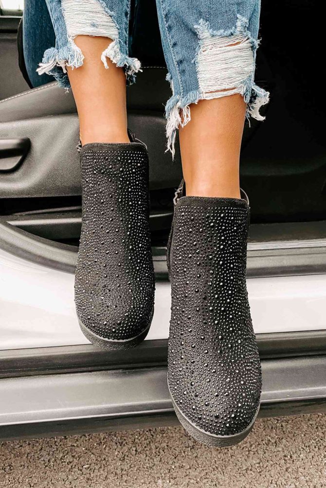 Bossy Behavior Rhinestone Booties (Black) · NanaMacs - Image 4