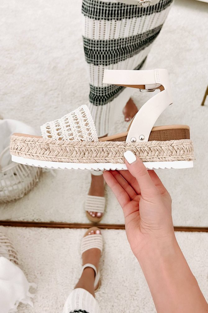 Hoyden Woven Platform/Wedge Sandal (Bone) · NanaMacs - Image 2