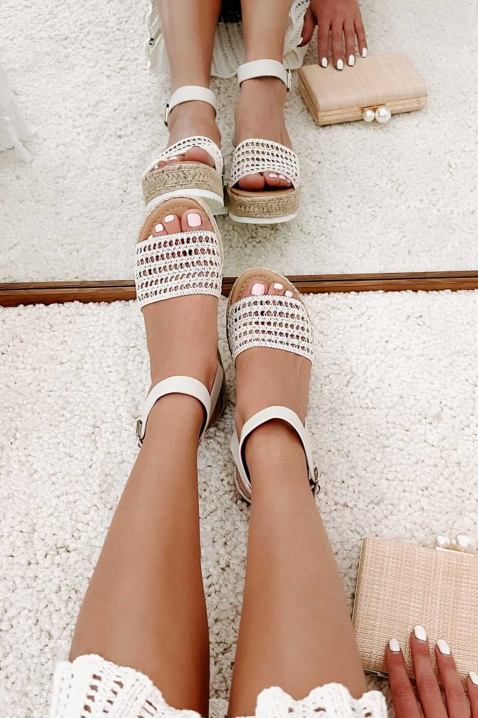 Hoyden Woven Platform/Wedge Sandal (Bone) · NanaMacs - Image 3