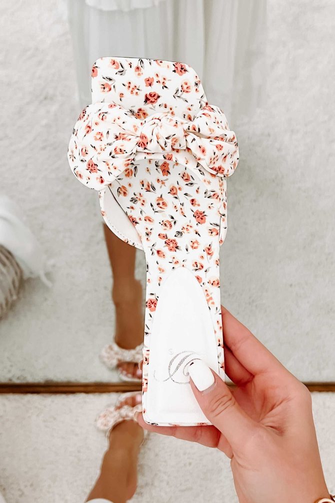 Pretty In Prague Knotted Floral Heels (White Multi) · NanaMacs - Image 2