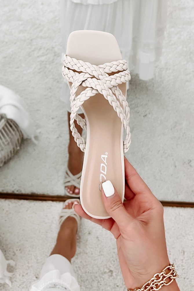 Chic Status Braided Strap Heel (Bone) · NanaMacs - Image 4