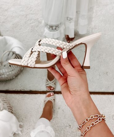Chic Status Braided Strap Heel (Bone) · NanaMacs