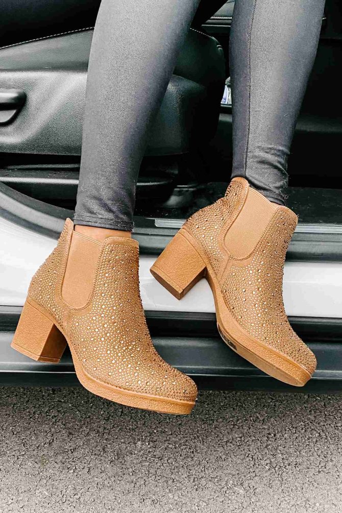 Bossy Behavior Rhinestone Booties (Gold) · NanaMacs - Image 2