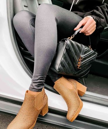 Bossy Behavior Rhinestone Booties (Gold) · NanaMacs