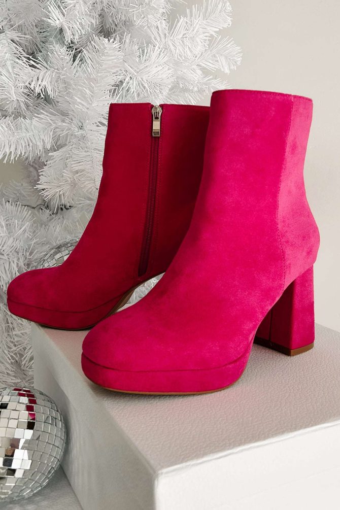 Kick Rocks Sis Faux Suede Platform Booties (Fuchsia) · NanaMacs - Image 2