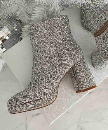 Drama Queen Rhinestone Booties (Clear Rhinestone) · NanaMacs