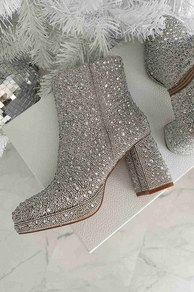 Drama Queen Rhinestone Booties (Clear Rhinestone) · NanaMacs