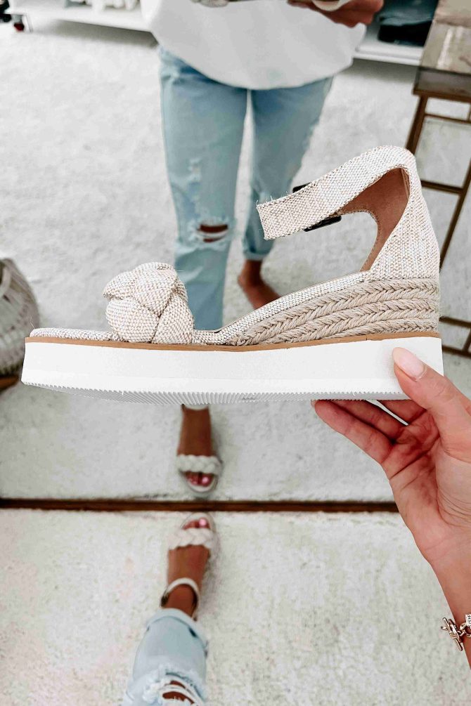 Every Little Step Braided Wedge Sandal (Natural/Silver) · NanaMacs - Image 2