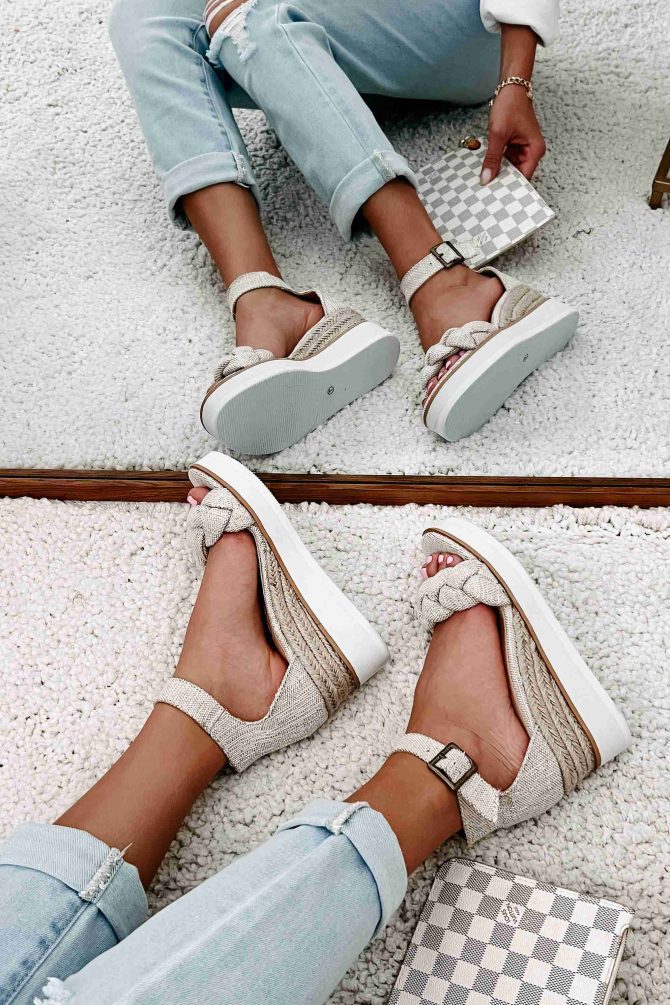 Every Little Step Braided Wedge Sandal (Natural/Silver) · NanaMacs - Image 3