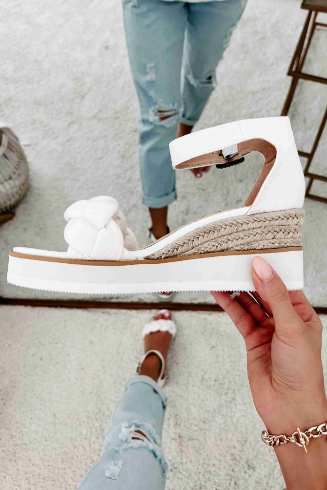 Every Little Step Braided Wedge Sandal (White) · NanaMacs - Image 2