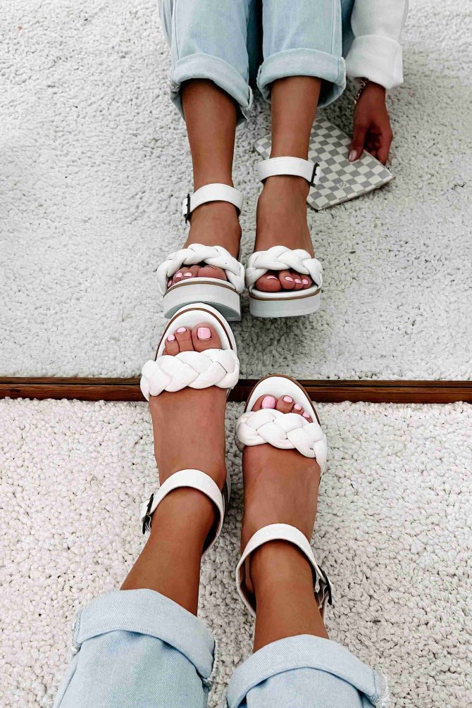 Every Little Step Braided Wedge Sandal (White) · NanaMacs - Image 3