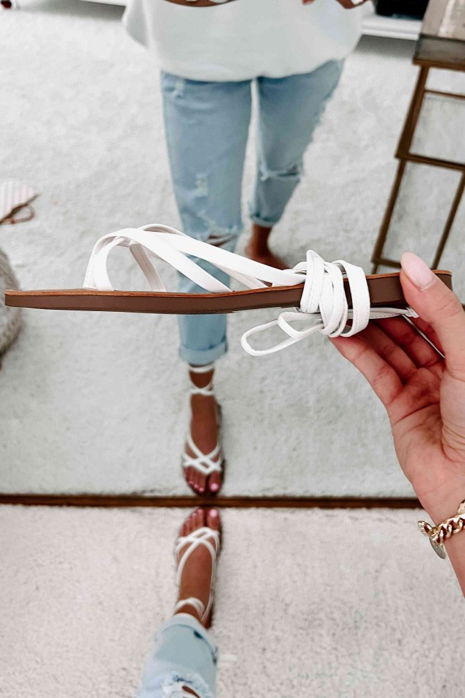 Daniella Lace-Up Sandals (White) · NanaMacs - Image 3