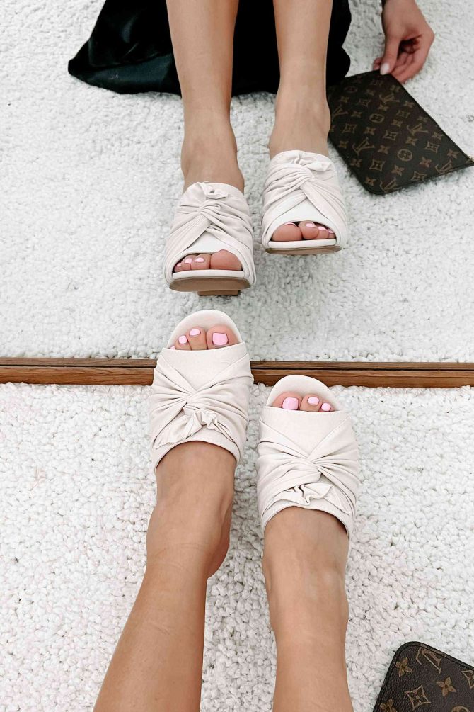 Alona Canvas Open Toe Heeled Sandal (Light Stone) · NanaMacs - Image 3