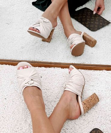 Alona Canvas Open Toe Heeled Sandal (Light Stone) · NanaMacs