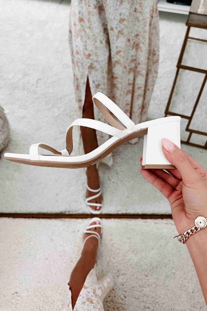 Beyond Belief Strappy Heeled Sandals (Smooth White) · NanaMacs - Image 2