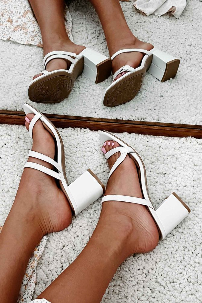 Beyond Belief Strappy Heeled Sandals (Smooth White) · NanaMacs - Image 4
