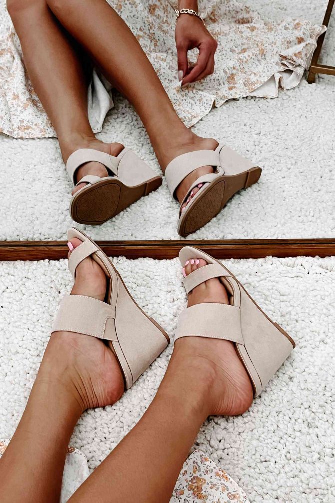 Fanciful Feelings Wedge Sandals (Nude) · NanaMacs - Image 4
