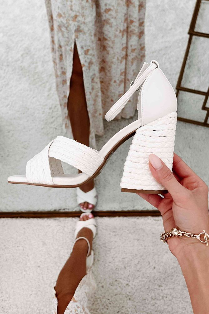 Harbor Hopes Braided Raffia Heels (Off White) · NanaMacs - Image 2