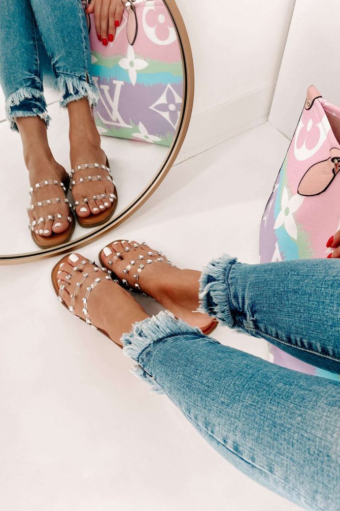 A Clear Path Clear Studded Sandals (Lucite) · NanaMacs - Image 4