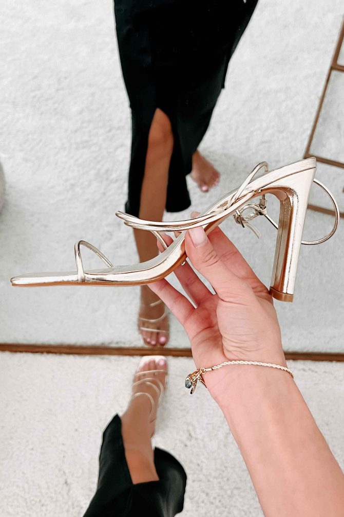 Caitlin Strappy Metallic Billini Heels (Gold) · NanaMacs - Image 3