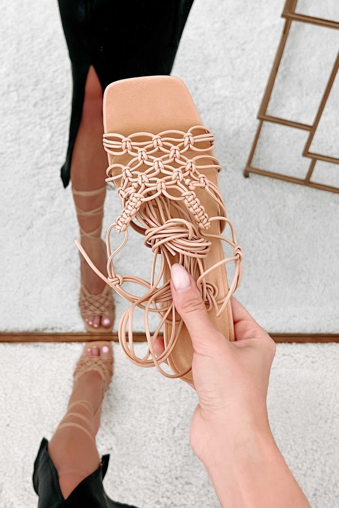 Sahira Braided Ankle Tie Billini Heel (Tan) · NanaMacs - Image 2