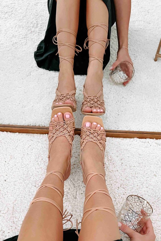 Sahira Braided Ankle Tie Billini Heel (Tan) · NanaMacs - Image 4