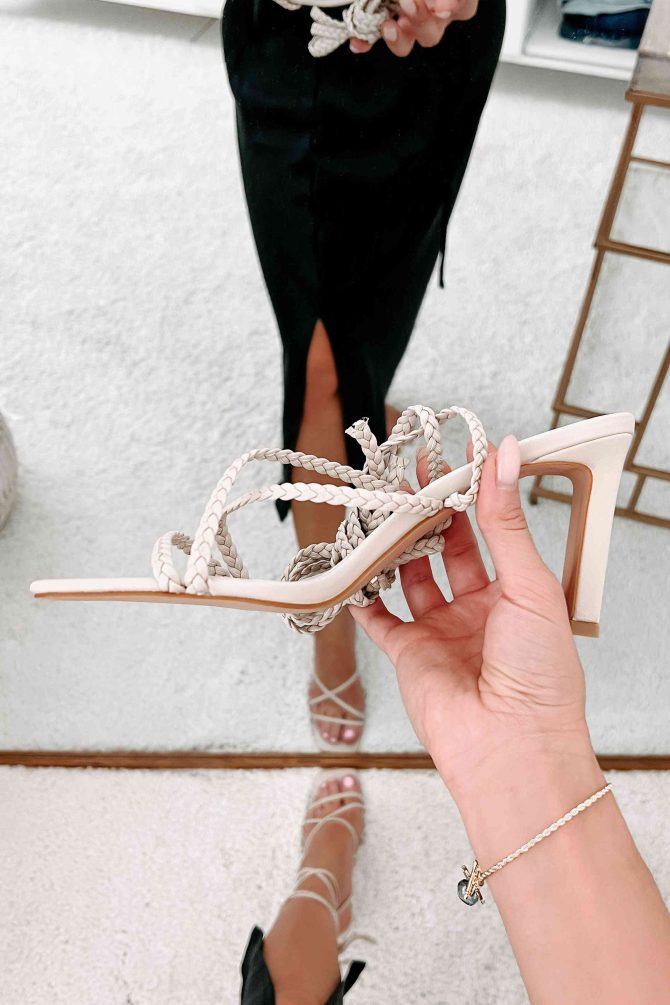 Ozara Braided Strap Ankle Tie Billini Heels (Birch) · NanaMacs - Image 2