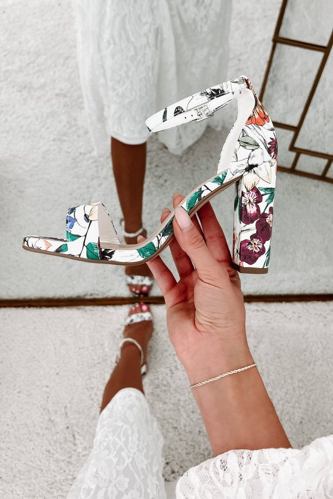 Fixated On You Floral Heel (White) · NanaMacs - Image 2