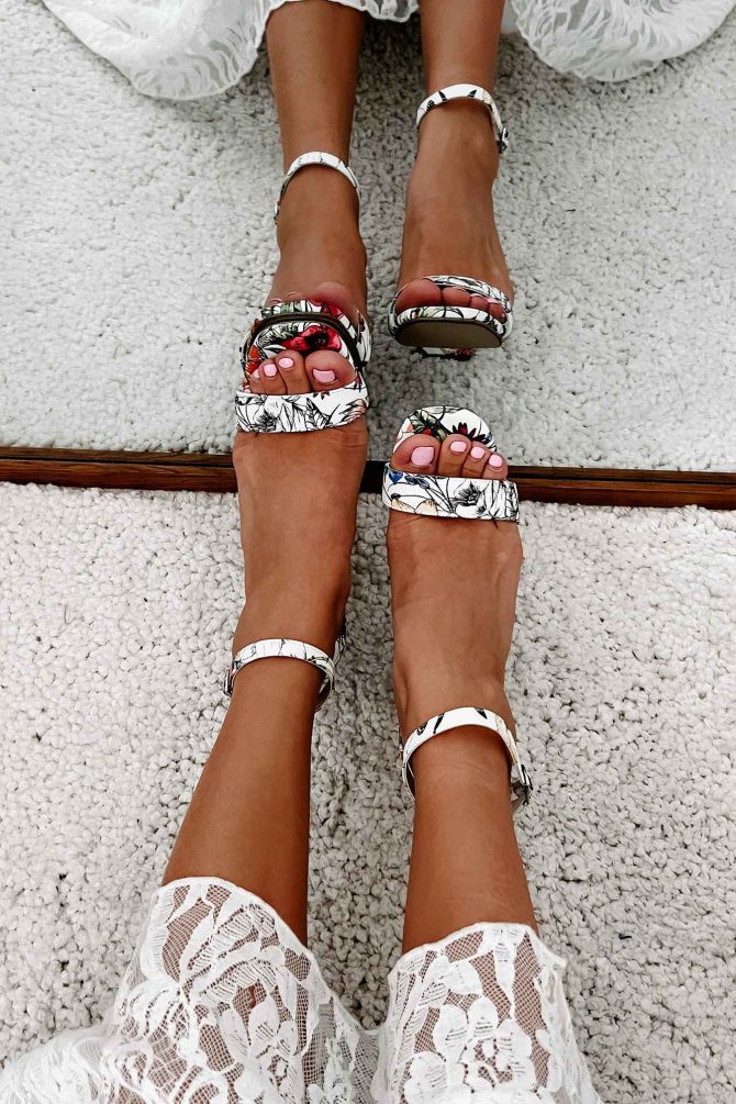 Fixated On You Floral Heel (White) · NanaMacs - Image 3