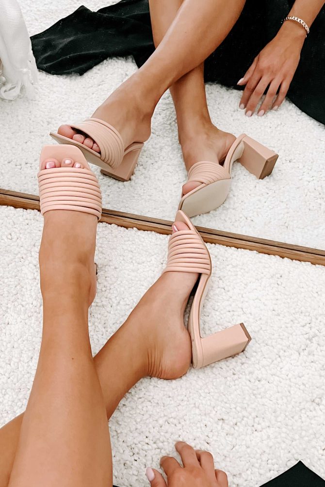 Delivering Perfection Strappy Heeled Sandals (Blush) · NanaMacs