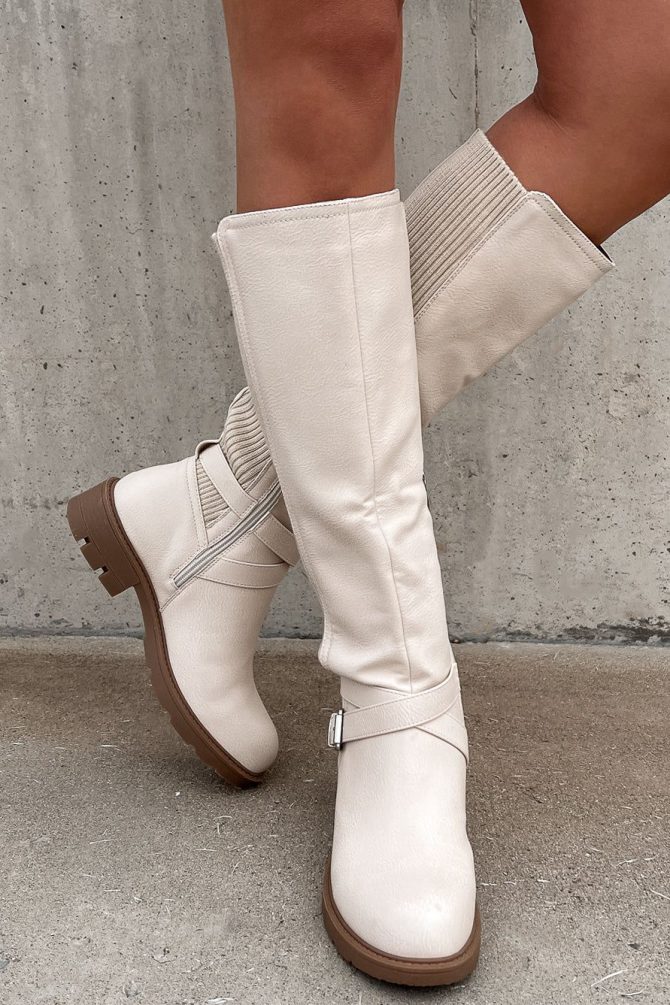 Waiting For Fall Knee High Boots (Ivory) · NanaMacs - Image 3
