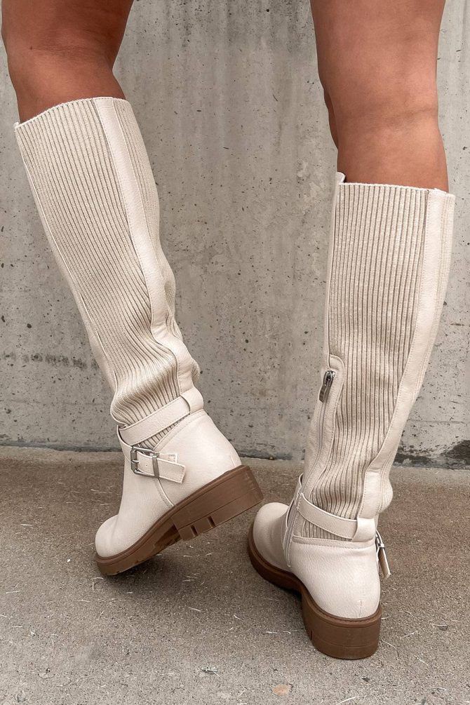 Waiting For Fall Knee High Boots (Ivory) · NanaMacs - Image 4