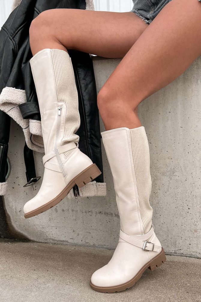 Waiting For Fall Knee High Boots (Ivory) · NanaMacs
