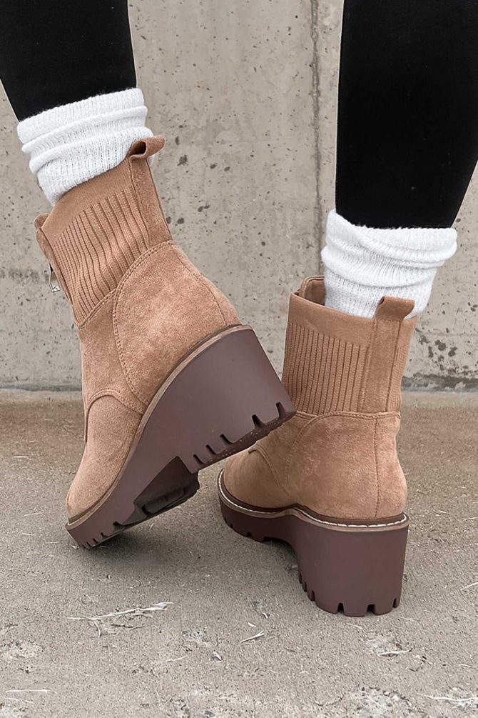 Being True To Myself Zip-Front Booties (Camel Suede) · NanaMacs - Image 4
