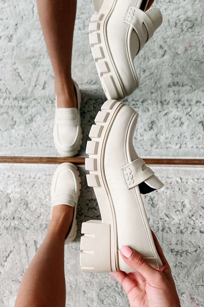 Be My Keeper Chunky Lug Sole Loafer (Ivory) · NanaMacs - Image 2