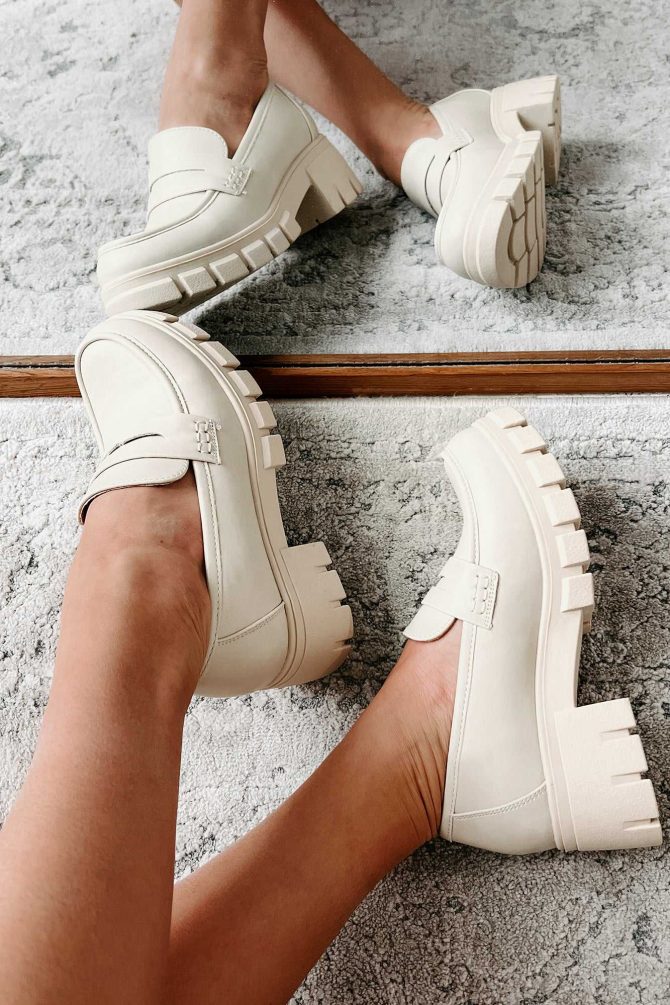 Be My Keeper Chunky Lug Sole Loafer (Ivory) · NanaMacs