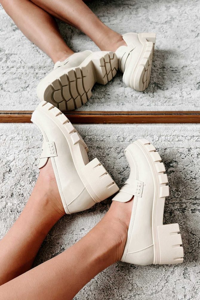 Be My Keeper Chunky Lug Sole Loafer (Ivory) · NanaMacs - Image 4