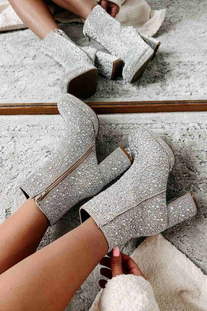 Drama Queen Rhinestone Booties (Clear Rhinestone) · NanaMacs - Image 3