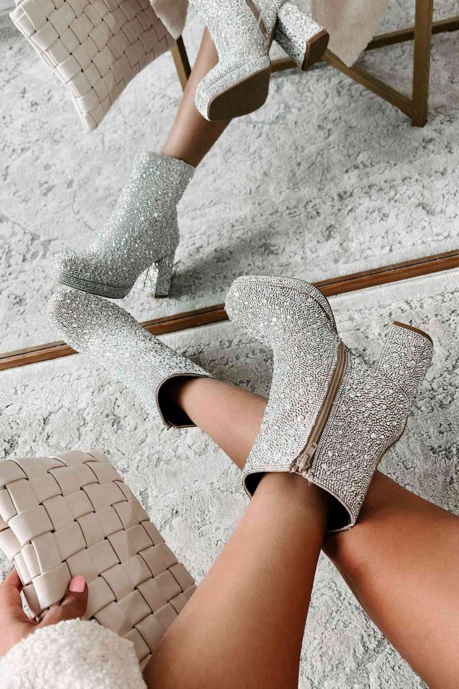 Drama Queen Rhinestone Booties (Clear Rhinestone) · NanaMacs - Image 2