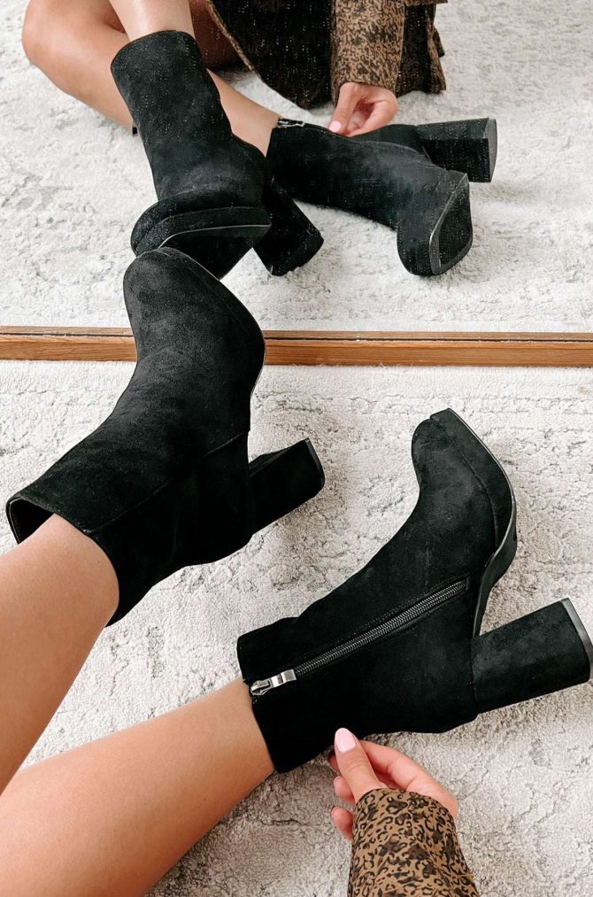 Kick Rocks Sis Faux Suede Platform Booties (Black) · NanaMacs