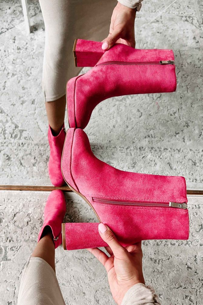 Kick Rocks Sis Faux Suede Platform Booties (Fuchsia) · NanaMacs - Image 3